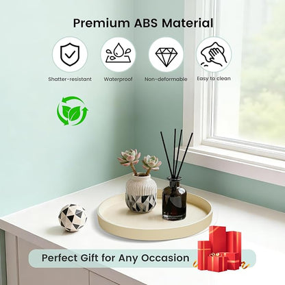 2 Pack 9" Bathroom and Vanity Tray, ABS Bathroom Counter Organizer, Coffee Table Decor for Perfume, Candles, Keys &More. Kitchen Countertop Organizer, Decorative Tray Soap Holder, Yellow