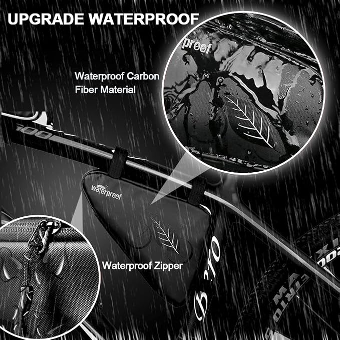 NDakter Bike Triangle Frame Bag & Bicycle Repair Kit, 2L Waterproof Storage Pouch with 16-in-1 Multi-tool, Portable Bike Tool Set for Flat Tire Repair, Cycling Accessories for Mountain Road Bike, MTB