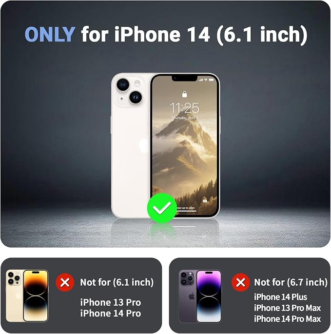 jaroco Magnetic for iPhone 14 Case, [Compatible with MagSafe][Military Grade Drop Protection][Heavy Duty Protection][Non-Slip][Shockproof] 2-Layer Durable Bumper Phone Case 6.1''-Antique White
