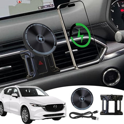 for Mazda Cx5 Phone Mount 2025 Magnetic 15W Fast Wireless Charger for Mazda Cx5 2017-present
