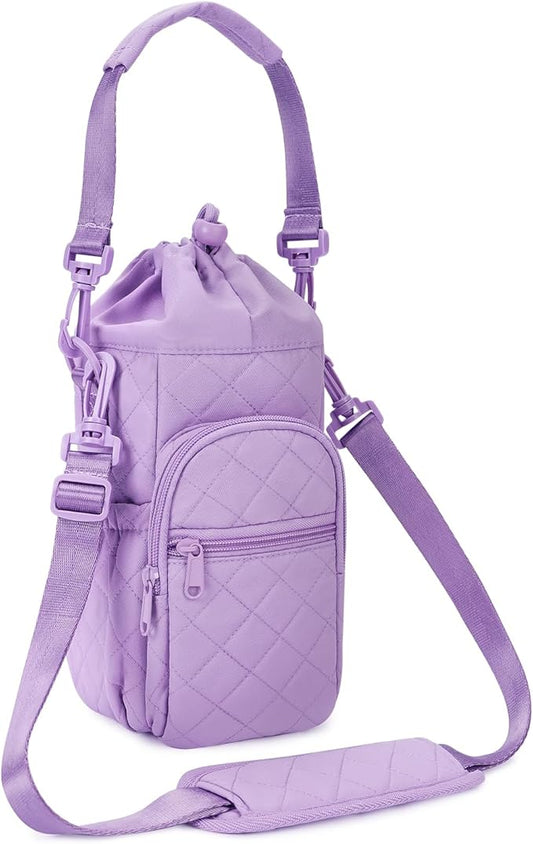 sportsnew Water Bottle Holder with Strap 32oz 40oz Insulated Water Bottle Carrier Sling Bag with Phone Pocket Crossbody