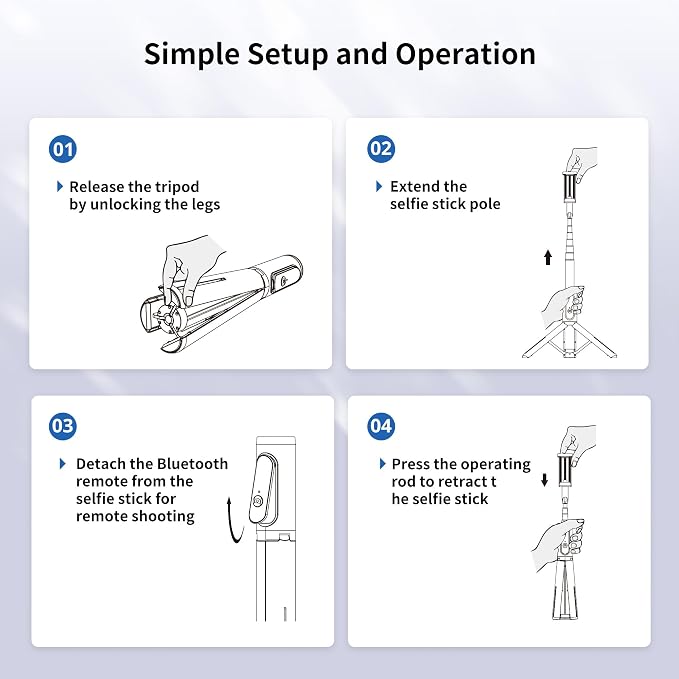 ATUMTEK Selfie Stick Tripod, 3-in-1 Extendable Aluminum Phone Tripod with Detachable Bluetooth Remote, Compatible with iPhone 17/16/15/14/13/12/11/11 Pro/XS Max/XR and Samsung Smartphones, Black