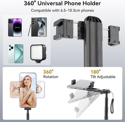 UTEBIT 40" Selfie Stick with Wireless Remote, Portable Phone Tripod Stand for iPhone & Android, Extendable Selfie Stick for Photograph, Live Streaming, Video Recording, Compatible with All Cellphones