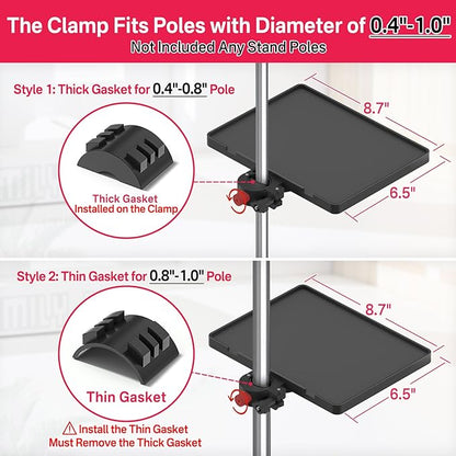 Adjustable Lash Tray Holder for Ring Light Tray– Clip-On Organizer Stand with Phone Holder & Mirror Hook to Put Eyelash Extension Supplies, Perfect for Lash Techs & Salon or Home Use