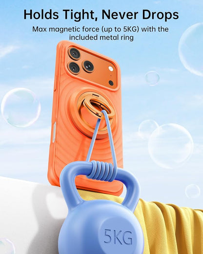 SYNCWIRE Magnetic Phone Ring Holder for MagSafe, 360° Rotation Dual Sided Magnet Grip Cell Phone Ring Stand Finger Kickstand Compatible with iPhone 17 16 15 14 13 12 Pro Max fits MagSafe