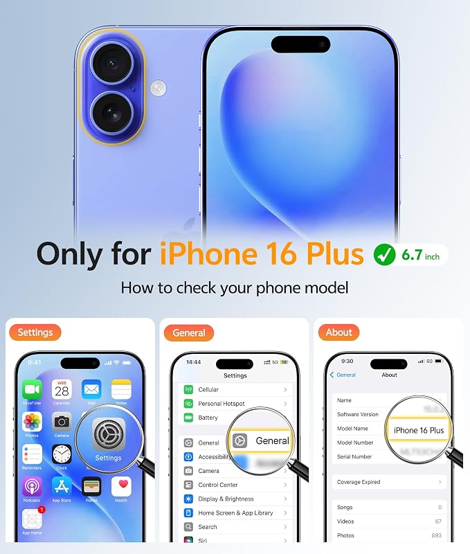 FNTCASE for iPhone 16 Plus Case: [Compatible with Magsafe] Integrated Silicone Phone Cases with [Full Camera Protection] [Screen Protector] Military Grade Shockproof Protective Cover - Ultramarine