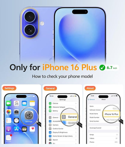 FNTCASE for iPhone 16 Plus Case: [Compatible with Magsafe] Integrated Silicone Phone Cases with [Full Camera Protection] [Screen Protector] Military Grade Shockproof Protective Cover - Ultramarine