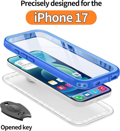 Cozycase TOP Waterproof Case for iPhone 17 - Military Heavy Duty 360 Shockproof Full Body with Screen Camera Protector Double IP68 Water Dust Drop Proof Hard Rugged Tough Bumper Front Back Slim Cover
