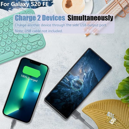 Battery Case for Samsung Galaxy S20 FE 5G, 5000mAh Rechargeable Extended Battery Charging Charger Case, Add 100% Extra Juice, Not Compatible with Galaxy S20 (6.5 inch) Black