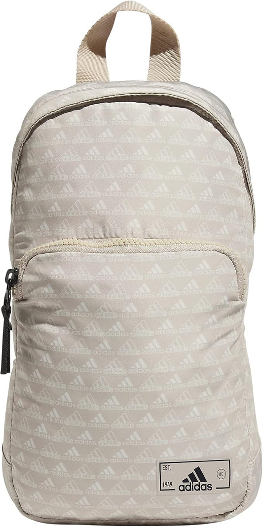 adidas Essentials Sling Small Crossbody Bag for Women and Men (5L), Bos Mini Monogram Wonder Beige/Black/2.0, One Size