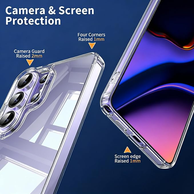 for Samsung Galaxy S26 Ultra Case: Clear Phone Case with Built-in Camera Lens Protector,Slim Anti-Yellowing, Rugged Shockproof Transparent Cover for Galaxy S 26 Ultra,Crystal Clear