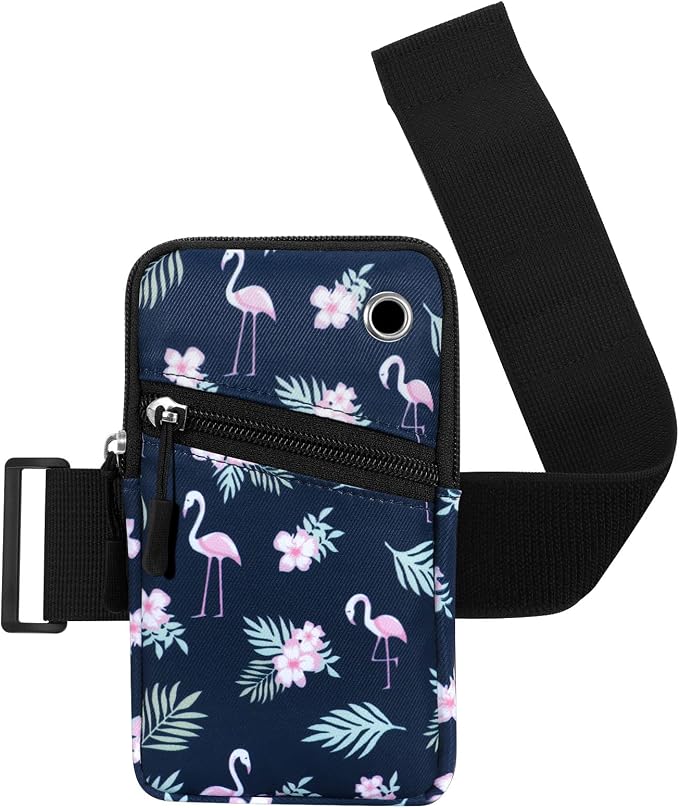 Cell Phone Armbands Pouch for Women Running Bag Compatible with Cellphone 6.28 Inches Full-Screen, Flamingo
