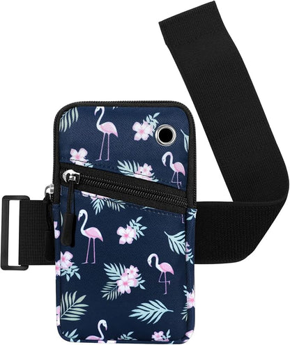 Cell Phone Armbands Pouch for Women Running Bag Compatible with Cellphone 6.28 Inches Full-Screen, Flamingo