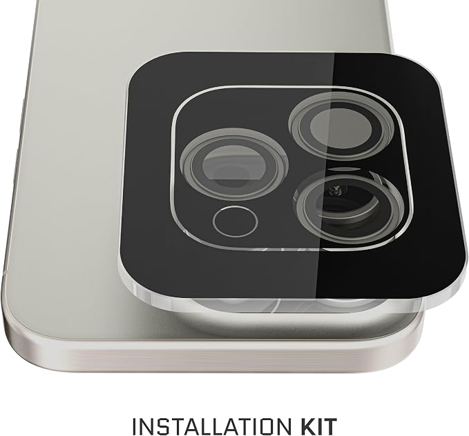 Ghostek Tempered Glass Camera Lens Protector, 9H Hardness, Scratch Resistant, Anti-Fingerprint, Easy Installation, HD Clear Camera Cover for Apple iPhone 15 Pro & Apple iPhone 15 Pro Max (Titanium)