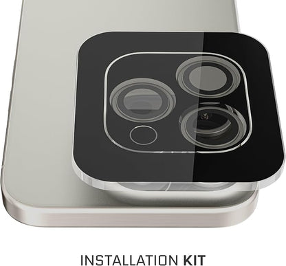 Ghostek Tempered Glass Camera Lens Protector, 9H Hardness, Scratch Resistant, Anti-Fingerprint, Easy Installation, HD Clear Camera Cover for Apple iPhone 15 Pro & Apple iPhone 15 Pro Max (Titanium)
