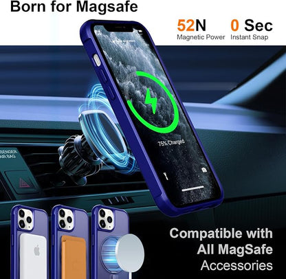 360° Magnetic Swivel Ring for iPhone 11 pro max case, Built-in Metal Stand and Ring Holder, Magsafe Compatible, Military Grade Protection, Shock Resistant - Blue