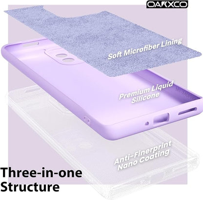 oakxco for Motorola Moto Edge Plus 2023 Case Silicone, Thin Slim Grip Soft Rubber Gel Protective Phone Case for Women, Matte Plain Solid Color Aesthetic Girly Case with Camera Cover, Purple Lavender