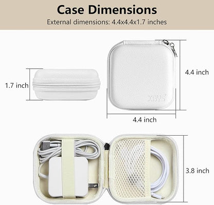 Charger Case for Macbook, Portable Tech Electronic Organizer Bag, Small Travel Storage Pouch for Laptop Accessories, MacBook Power Adapter, Charging Cords, USB Drives, Power Bank (White, M)