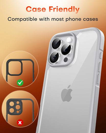 TOCOL for iPhone 15 Pro Max Camera Lens Protector/iPhone 15 Pro Camera Lens Protector Tempered Glass HD Individual Scratch Resistant Cover Accessories Case Friendly 2 Pack（Clear）