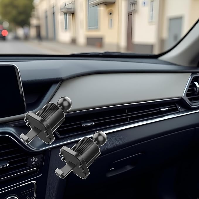 2Pcs Black Universal Air Vent Clip for Car Phone Mount Cellphone Holder Vent Grip W Joint Ball Dia- for Most Car Bracket Universal Air Vent Clip for Phone Cellphone Holder Grip (17mm)