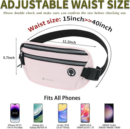 Slim Running Belt for Women Men Runners Fanny Packs With Phone Holder Hidden Pockets Exercise Waist Bag for Marathon Workout