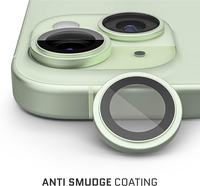 Ghostek Tempered Glass Camera Lens Protector for iPhone 15 & 15 Plus, 9H Hardness, Scratch Resistant, Anti-Fingerprint, HD Clear Camera Cover for Apple iPhone 15 & Apple iPhone 15 Plus (Green)