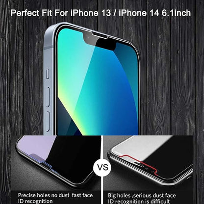 [ 2+2 +2 ] 2 Front + 2 Back for iPhone 13 Glass Screen Protector HD Clear +2 Glass Camera Lens Protector for iPhone 13 (6.1") with Installation Frame,Case friendly