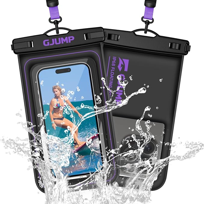 Waterproof Phone Pouch Floating 2 Pack, IP68 Dry Bag Compatible with iPhone 17 16 15 14 Pro Max, Underwater Phone Case for Snorkeling Beach Swimming Cruise Travel Essentials