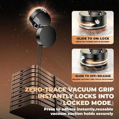 Mayten Magnetic Phone Holder Stand，Suction Phone Mount with Vacuum+TPU Gel Design for All Surfaces, Car Mount with Strong Suction and Adhesive, Compatible with iPhone/Android，All Smartphones (Black).