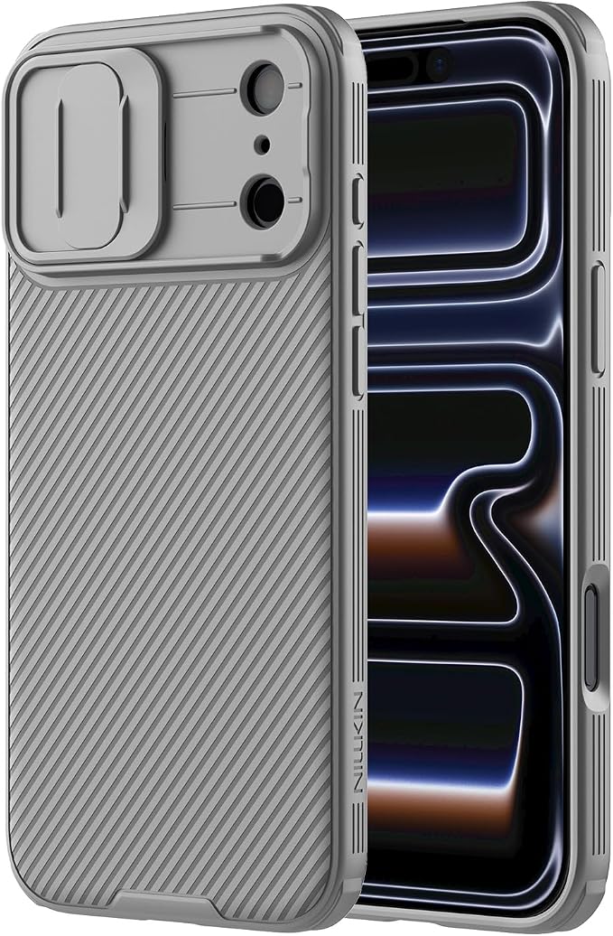 Nillkin for iPhone 17 Pro Case with Slide Camera Cover, Thin Slim Fit, Shockproof Protective, Protector Privacy, Phone Case iPhone 17 Pro Camera Lens Protector 6.3 inch, Gray