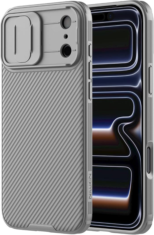 Nillkin for iPhone 17 Pro Case with Slide Camera Cover, Thin Slim Fit, Shockproof Protective, Protector Privacy, Phone Case iPhone 17 Pro Camera Lens Protector 6.3 inch, Gray