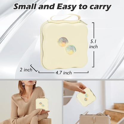 CameCosy Phone Charger Storage Case Cover Sets with Cable Protector for iPhone Adapter, Cute Wave Travel Storage Bag, Earphone Cord Saver DIY Phone Charging Protector Cable Organizer (Phantom Shell)