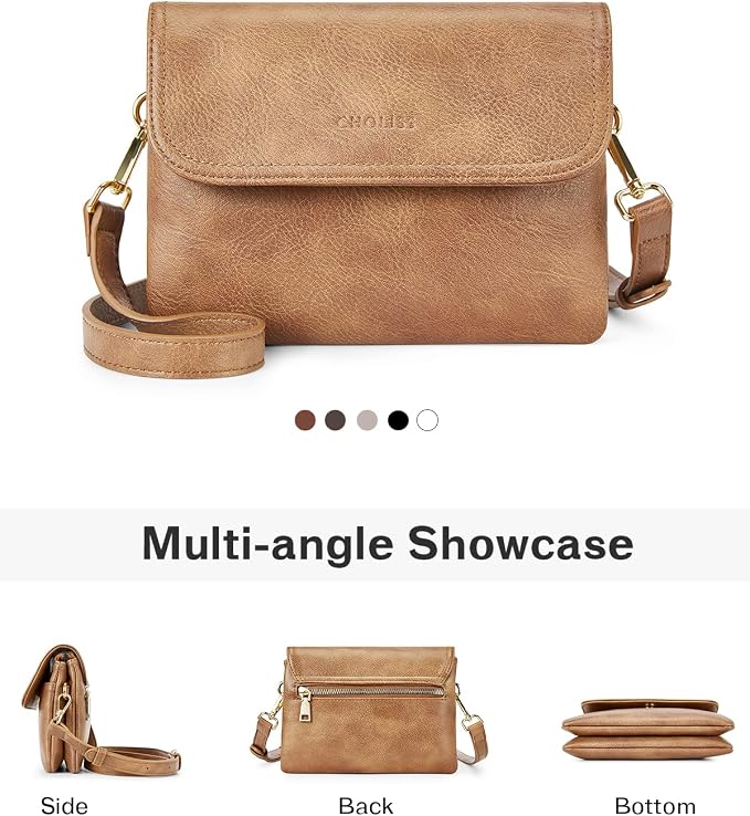 CHOLISS Small Crossbody Bags for Women, Vegan Leather Cell Phone Purse, Mini Travel Purse with Adjustable Strap Womens Gifts