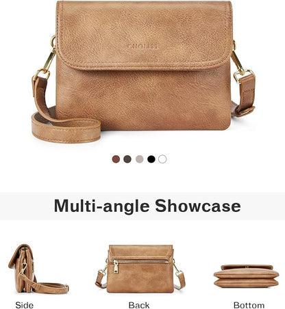 CHOLISS Small Crossbody Bags for Women, Vegan Leather Cell Phone Purse, Mini Travel Purse with Adjustable Strap Womens Gifts