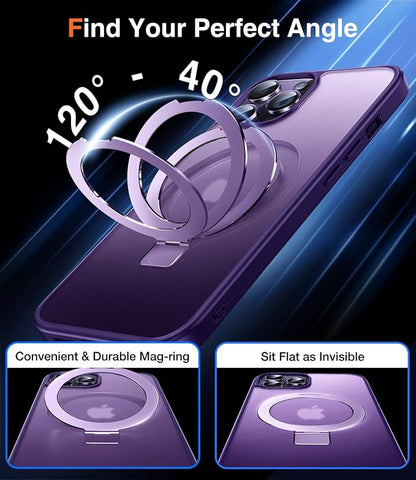 Chicfun 3-in-1 [Magnetic+Kickstand+Ring Holder] for iPhone 12 Pro Max Case Stand Ring Holder Compatible with MagSafe, Military Shockproof Protective Matte iPhone 12 Pro Max Phone Case Kickstand Cover