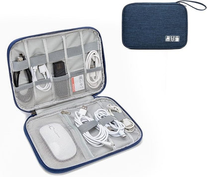 Cord Organizer Travel Case, Cable Organizer Bag for Chargers, USB Cables, Power Bank & Electronics Accessories, Portable Tech Organizer Pouch with Mesh Pockets, Water Resistant Travel Gear Bag
