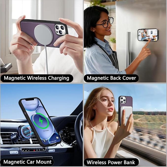 Wallet Case for iPhone 12 Pro Max with Card Holder/Crossbody Wallet/Strap| RFID Blocking | Magnetic | Kickstand | Detachable | PU Leather Phone Case for iPhone 12 Pro Max,6.7 in,Purple