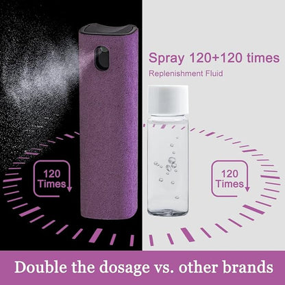 walrfid Screen Cleaner Spray and Wipe, Cleaning Kit for Electronic Smart Phone TV, Laptop, Tablet, PC, Computer Flat Screens, Eyeglasses, Compatible with iPhone iPad MacBook,Purple
