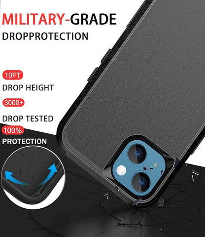 Diverbox for iPhone 13 Case [Shockproof] [Dropproof] [Dust-Proof],Heavy Duty Protection Phone Case Cover for Apple iPhone 13 (Black)