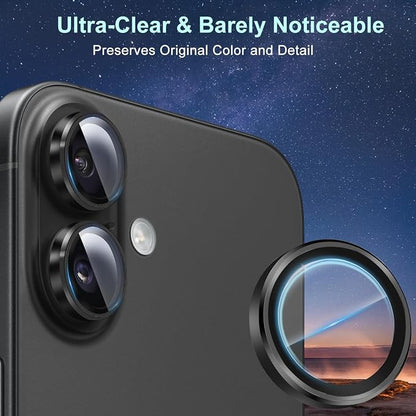 2 Pack Camera Lens Protector for iPhone 17 (6.3"), [AR+AF Coating] HD Clear Tempered Glass Lens Cover, 9H Hardness, Scratch Resistant, Anti-Fingerprint, Case Friendly, Easy Installation