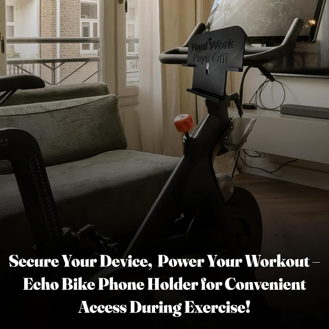 Generic Echo Bike Phone Holder - Air Assault Bike Phone Holder (Hard Work Pays Off, Black)