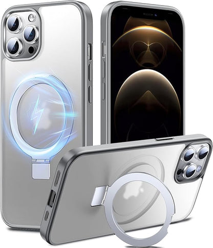 Chicfun 3-in-1 [Magnetic+Kickstand+Ring Holder] for iPhone 12 Pro Max Case Stand Ring Holder Compatible with MagSafe, Military Shockproof Protective Matte iPhone 12 Pro Max Phone Case Kickstand Cover