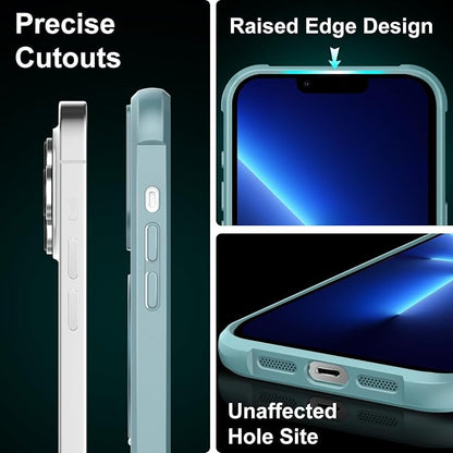 360° Magnetic Swivel Ring for iPhone 13 pro max case, Built-in Metal Stand and Ring Holder, Magsafe Compatible, Military Grade Protection, Shock and Vibration Resistant-Lake Blue