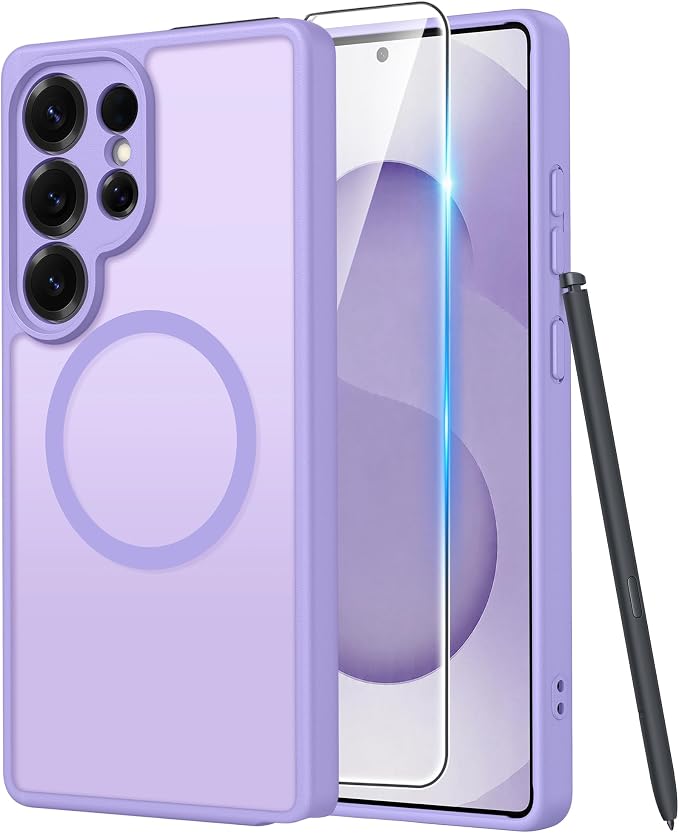 FNTCASE for Samsung Galaxy S25 Ultra Case, Compatible with Magsafe | Screen Protector, Full Camera Protection, Translucent Matte, 14FT Military Grade Drop Proof, Protective Phone Cover
