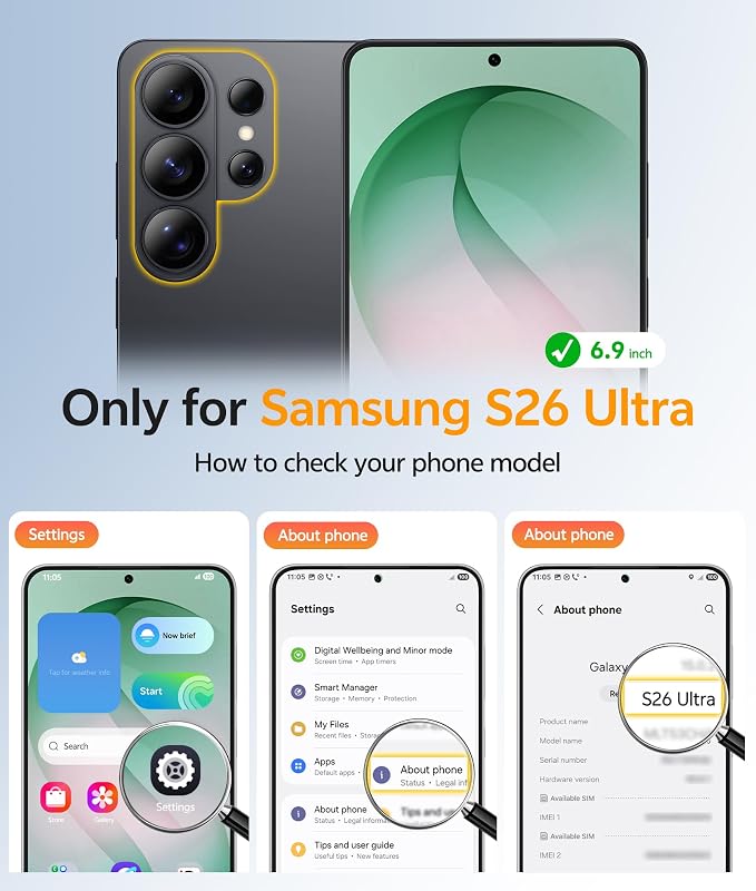 FNTCASE for Samsung Galaxy S26-Ultra Case: [Fit for Magsafe] [Full Camera Protection] Translucent Matte Cases with [Screen Protector] Military Grade Shockproof Protective Phone Cover - Green