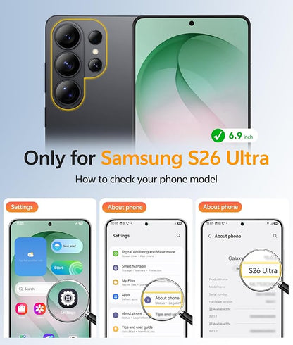 FNTCASE for Samsung Galaxy S26-Ultra Case: [Fit for Magsafe] [Full Camera Protection] Translucent Matte Cases with [Screen Protector] Military Grade Shockproof Protective Phone Cover - Green