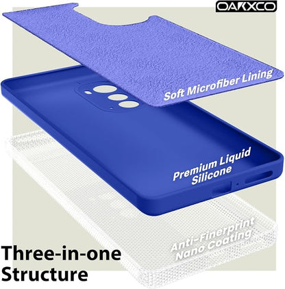 oakxco for Motorola Edge 2022 Phone Case Liquid Silicone Grip Bumper, Cute Thin Slim Soft Rubber TPU Plain Smooth Gel Cover for Women Girl Aesthetic, Matte Solid Protective & Shockproof, Royal Blue