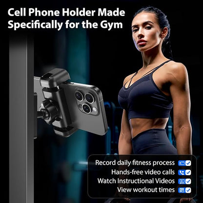 CreaDream Gym Magnetic Phone Holder, Gym Essentials Magnet Phone Mount with 360 Rotation, Portable Workout Accessories for Men and Women, Compatible with 4.7-7" Smartphones