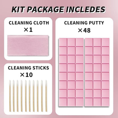 Cleaning Putty, Phone Cleaning Kit, Remove Ear Wax & Dirt & Gunk from Device's Small Crevices, for AirPod Cleaner Kit for Airpods Charging Case/Headphones/Phone/Electronics(Pink)