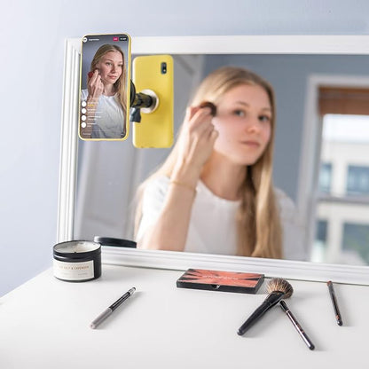 hula+ Magnet Phone Holder Reusable Stand, Portable Mount for Shower Mirror Kitchen Window & Bathroom Compatible with All Phones, Ideal for Content, TikTok, Instagram, Movies & Music